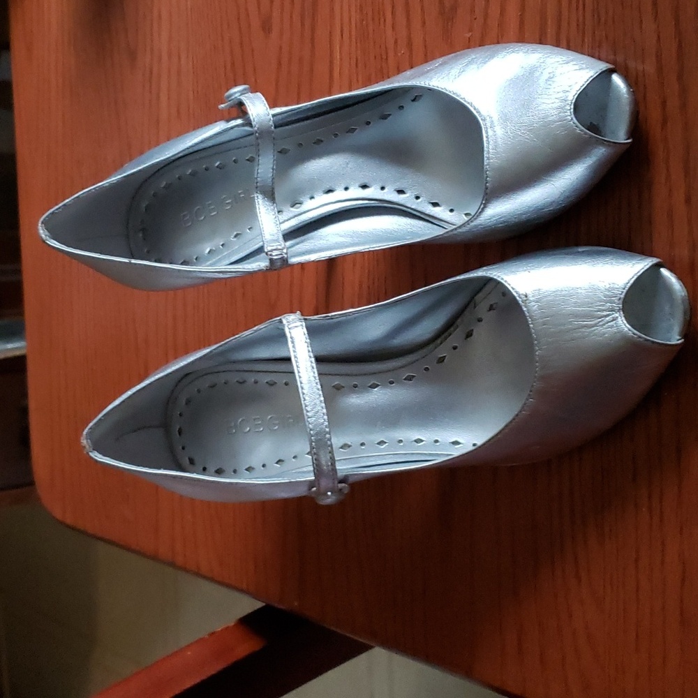 Silver BCBgirls high heel shoes